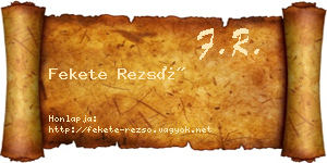 Fekete Rezső névjegykártya