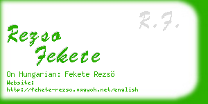 rezso fekete business card