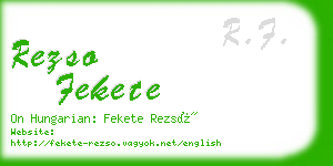 rezso fekete business card